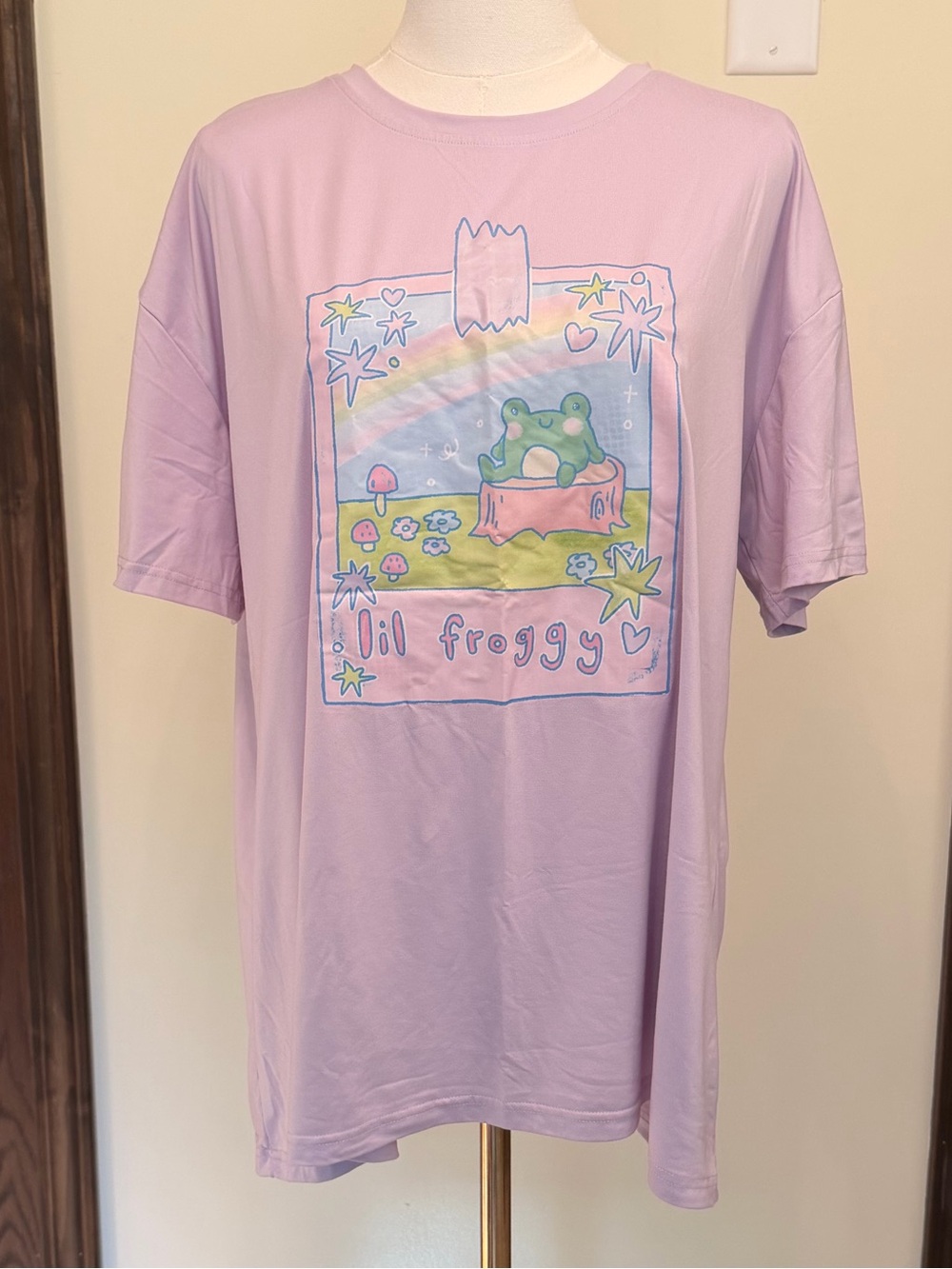 Romwe Lil Froggy Graphic Tee in Light Lavender